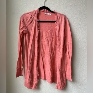 Old Navy Coral Cardigan with Silver Ruffle - Size S